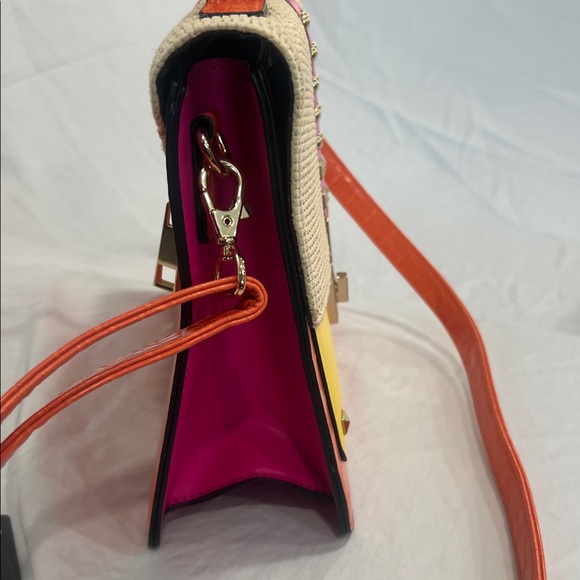 Aldo top handle yellow/orange/pink purse - Picture 7 of 8